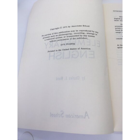 Elementary English by Charles A Ward American School Workbook 1976 Grammer - Picture 14 of 16